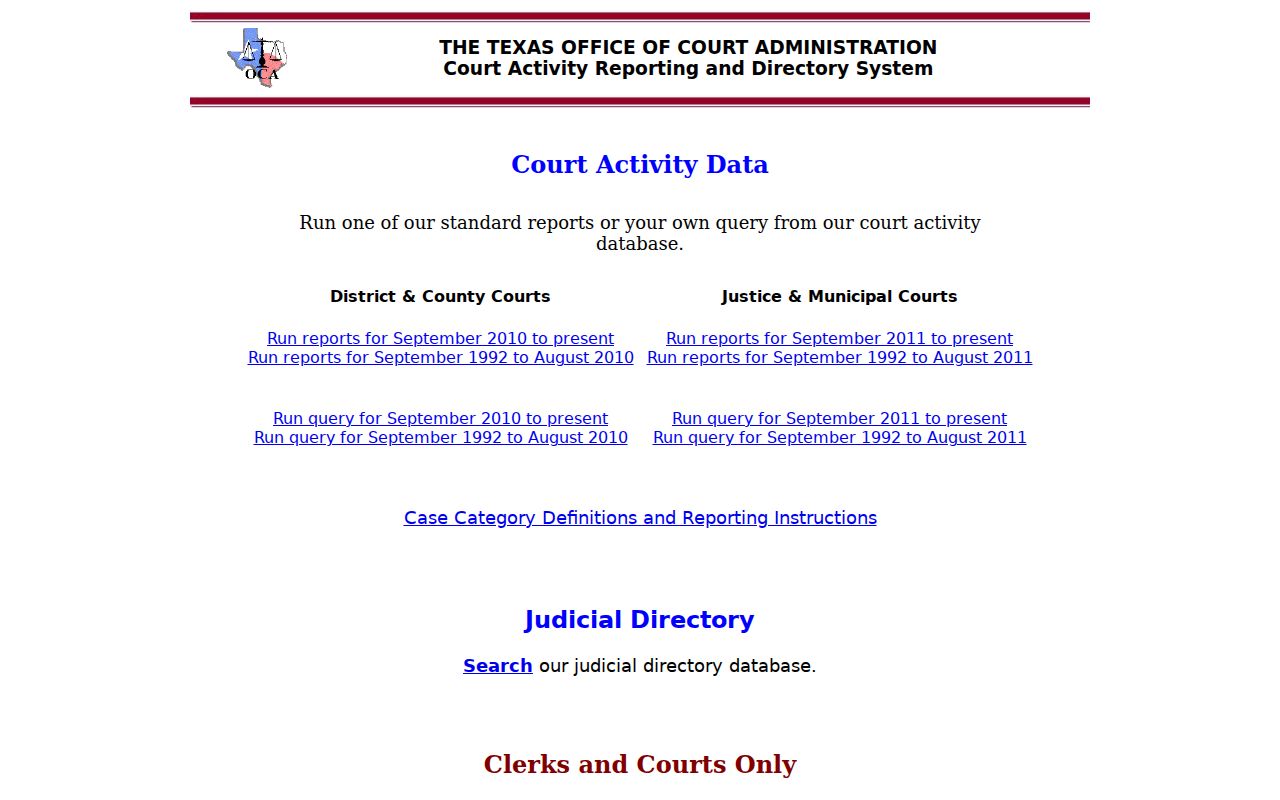 Sterling County court directory search through Texas CARD